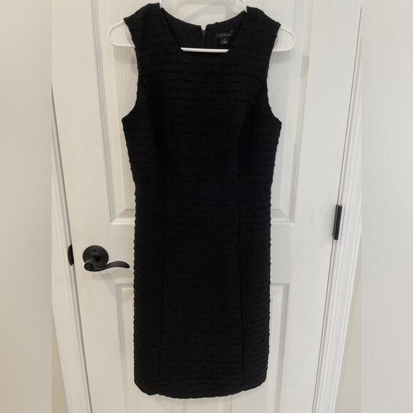 Ann Taylor Textured Black Sheath Professional Dress Women’s Size 2 - Picture 1 of 7
